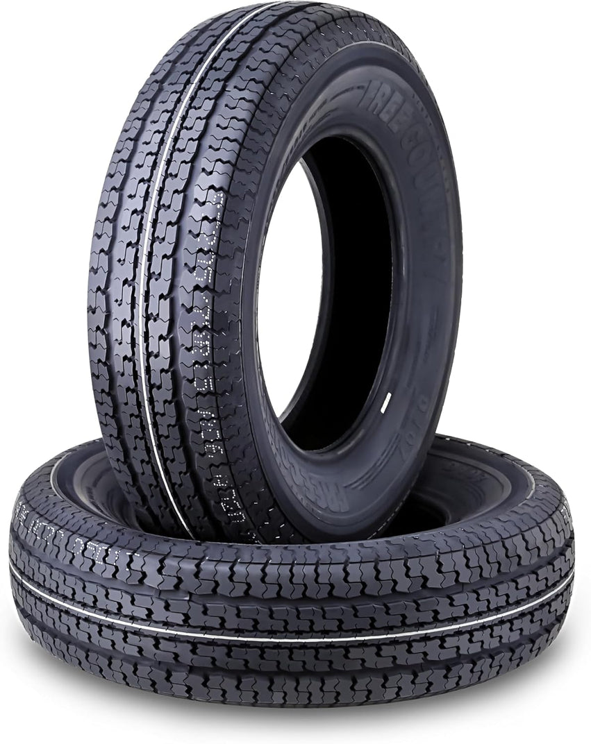 set of 4 Heavy Duty Trailer Tires ST205/75R15 205 75 15 10-Ply Load Range E Steel Belted Radial w/Scuff Guard