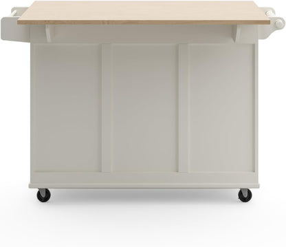 Homestyles Dolly Madison Mobile Kitchen Island Cart, Drop Leaf Breakfast Bar
