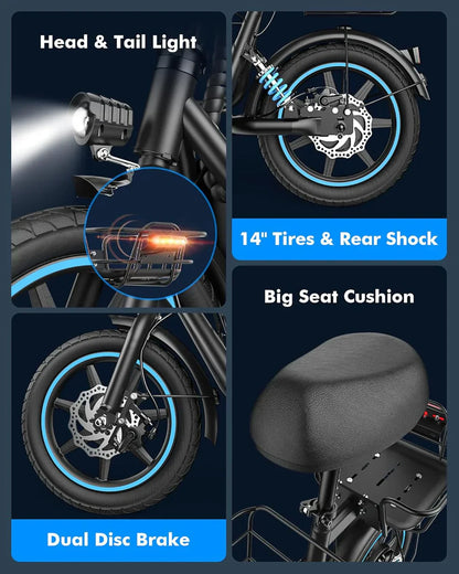 Adults Electric Scooter with Large Middle Basket