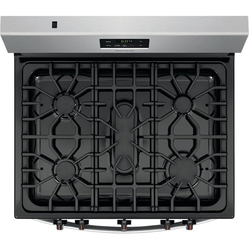 Frigidaire 30 in. 5 Burner Freestanding Gas Range in Stainless Steel FCRG3052AS