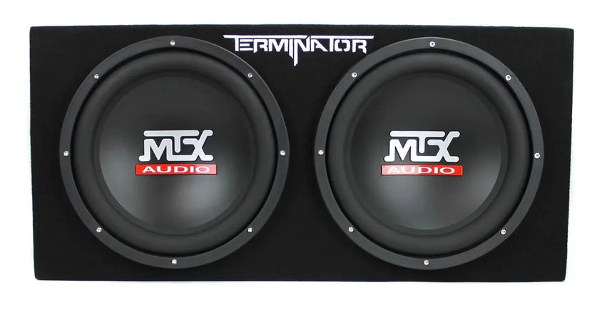 MTX 12" Dual Loaded Car Subwoofer w/Sub Box, Amplifier, & QPower Wiring Kit