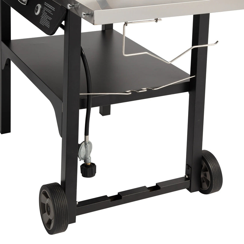 Cuisinart Outdoor Wok Station, 50,000 BTU Propane Outdoor Wok Burner w Prep Table, 14 Carbon Steel Wok for Stir Fry, Searing, BBQ Black