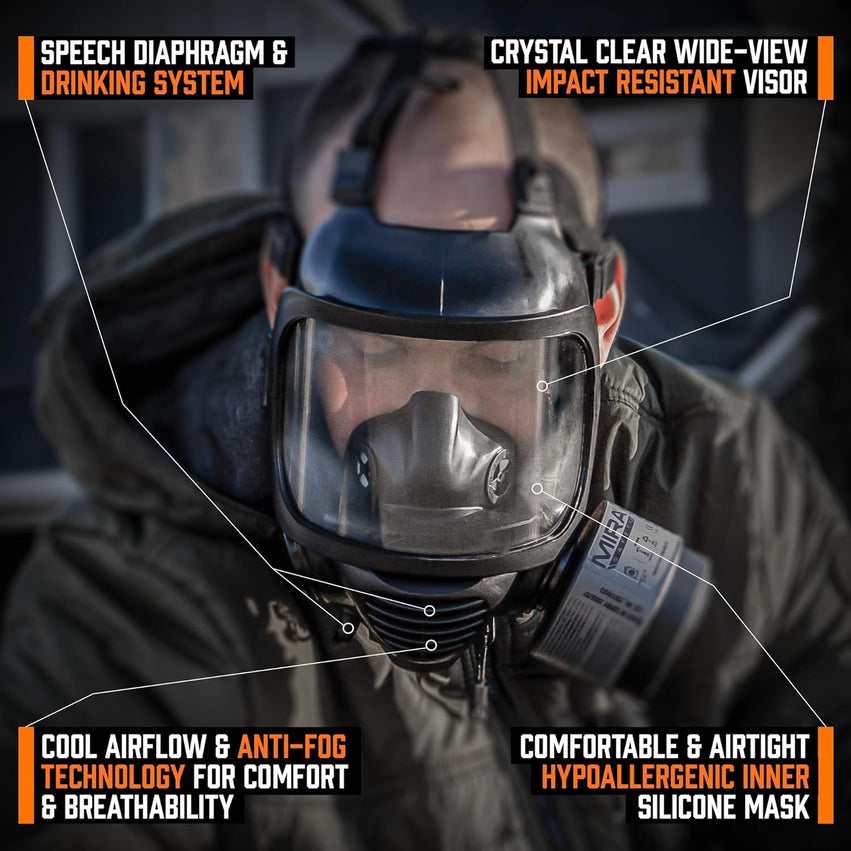 MIRA SAFETY CM-6M CBRN Full Face Gas Mask with Drinking System