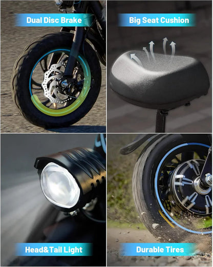 Adults Electric Scooter with Large Middle Basket