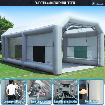 30x20x13Ft Inflatable Paint Booth with Blowers & Air Filter System – Professional Spray Tent