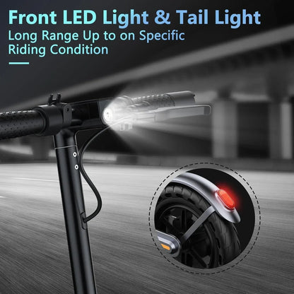 Electric Scooter, 350W/500W Powerful Motor, 8.5"/10" Solid Tires, 19/22Mph, 28/21/12 Miles Range,Dual Braking