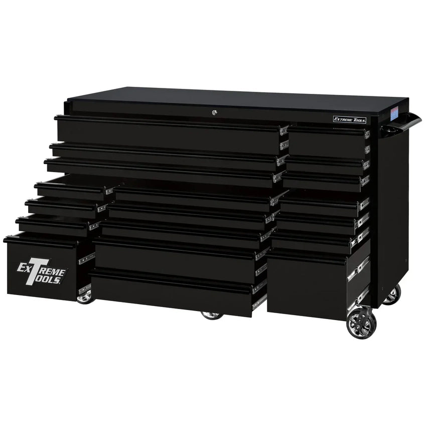 Extreme Tools RX250 Series 72-in x 30-in Roller Cabinet 19-Drawer 250 lb Drawer Slides