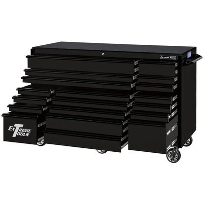 Extreme Tools RX250 Series 72-in x 30-in Roller Cabinet 19-Drawer 250 lb Drawer Slides