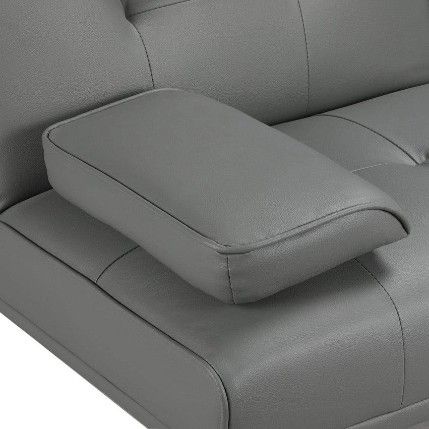 Yaheetech Convertible Sofa Bed Adjustable Couch Sleeper Modern Faux Leather Home Recliner Reversible Loveseat Folding Daybed Guest Bed, Removable Armrests, Cup Holders, 3 Angles, 772lb Capacity, Black