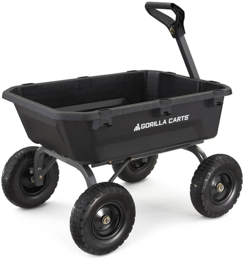 7GCG-NF Heavy-Duty Poly Dump Garden Cart with No-Flat Tires, 7 Cubic Feet, 1200-Pound Capacity, Black, Amazon Exclusive