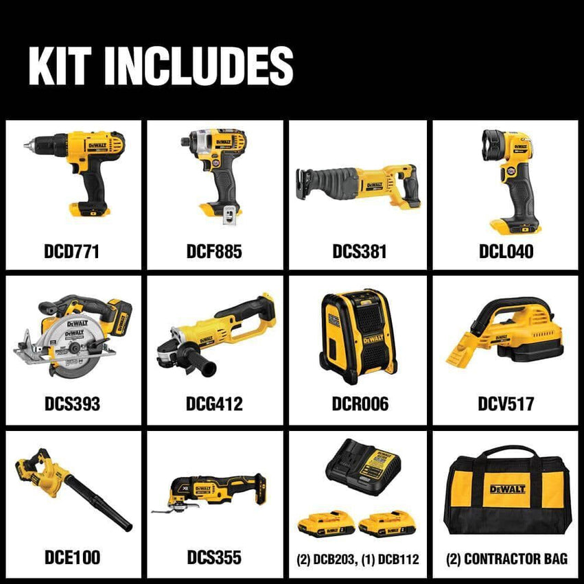 20V MAX 10-Tool Combo Kit DCK1020D2 with Batteries & Charger