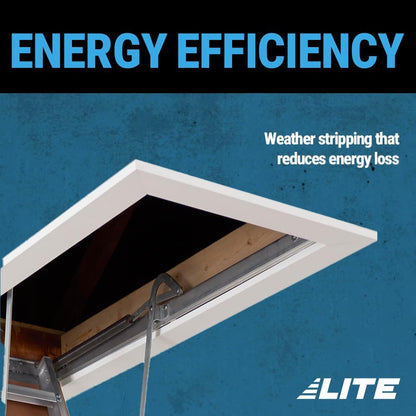 LITE 10ft Aluminum Attic Ladder, 375lb Capacity, Type IAA