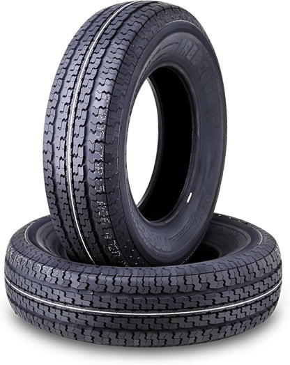 set of 4 Heavy Duty Trailer Tires ST205/75R15 205 75 15 10-Ply Load Range E Steel Belted Radial w/Scuff Guard