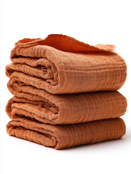 Globne 4-Layer Pure Muslin Cotton Throw - Breathable Gauze Blanket for Sensitive Skin