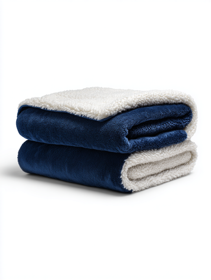 Globne Dual-Sided Sherpa Fleece Throw - Ultra-Soft Microfiber Reversible Blanket